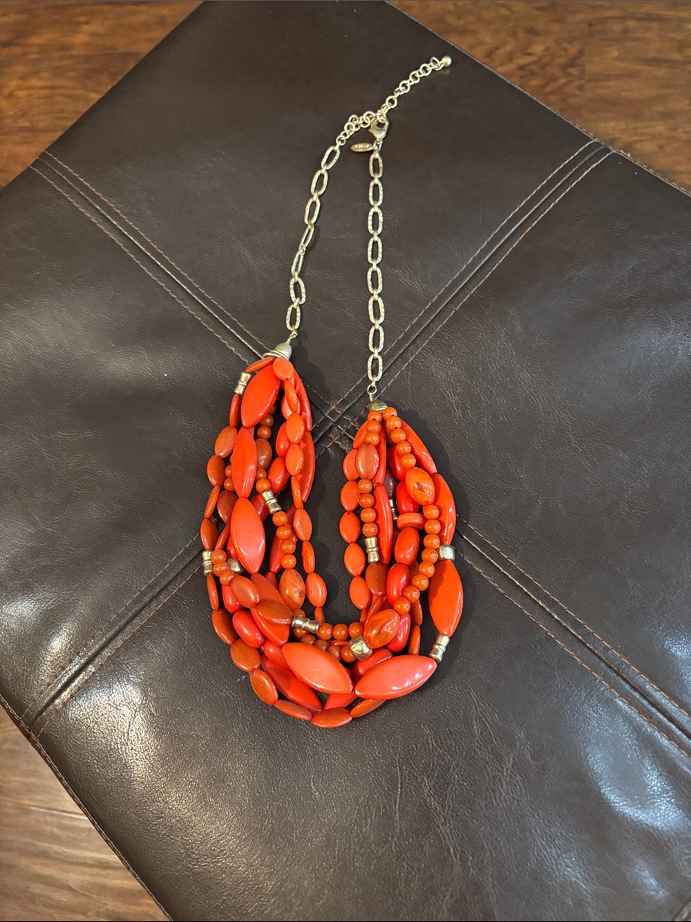 Chico's Multi-Strand coral/orange Statement Necklace - Stylish Women’s Jewelry